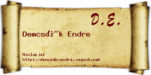 Demcsák Endre névjegykártya