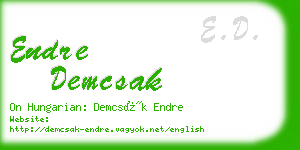 endre demcsak business card